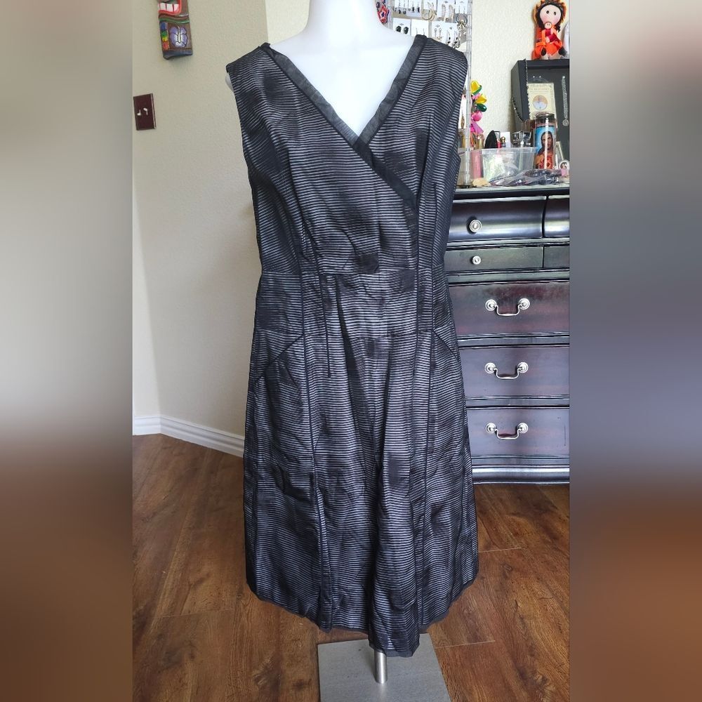 Rene Lezard Black Gray & Black Dress